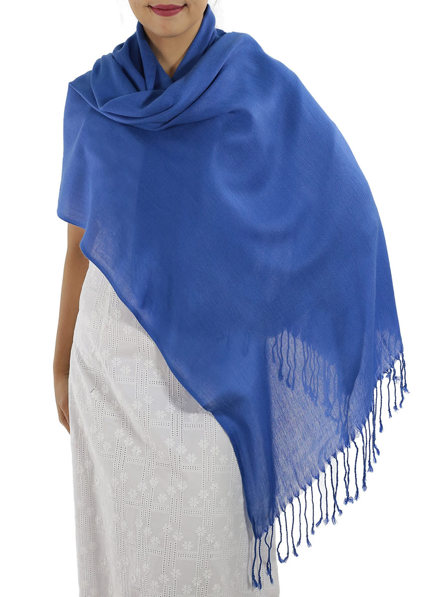 Blue Cashmere Scarf: image 4