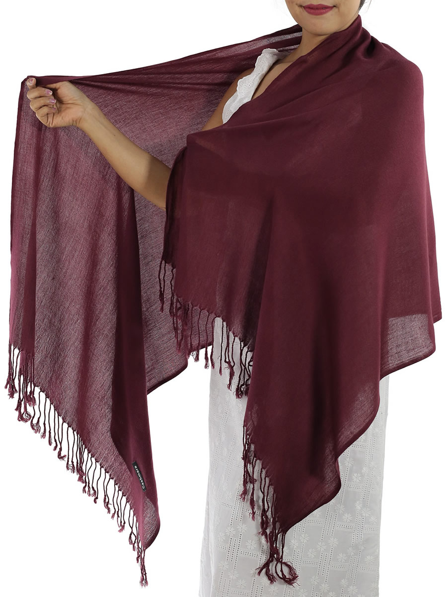 Burgundy Cashmere Scarf: image 2