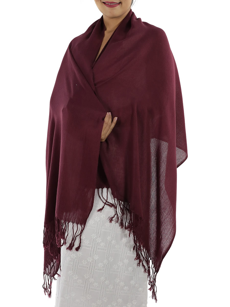 Burgundy Cashmere Scarf: image 3