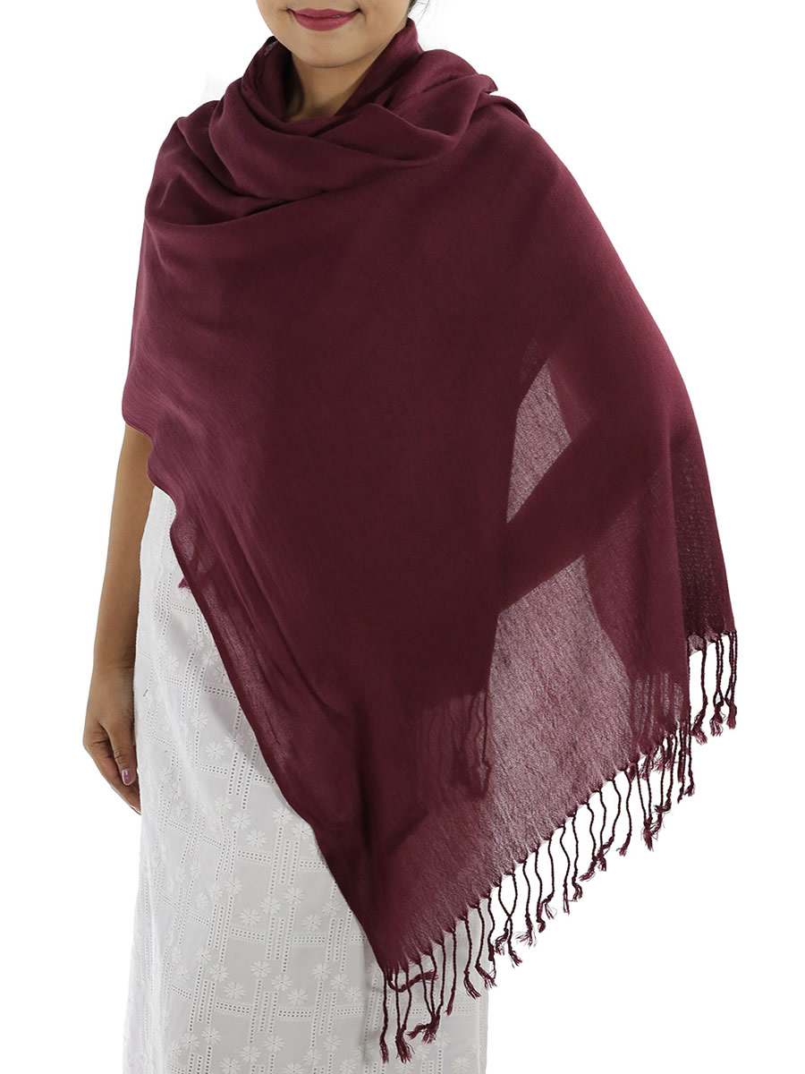 Burgundy Cashmere Scarf: image 4
