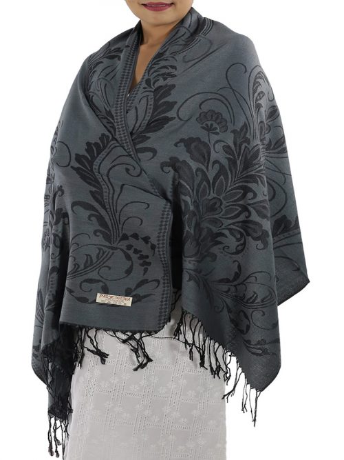 Patterned Grey Pashmina: image 2