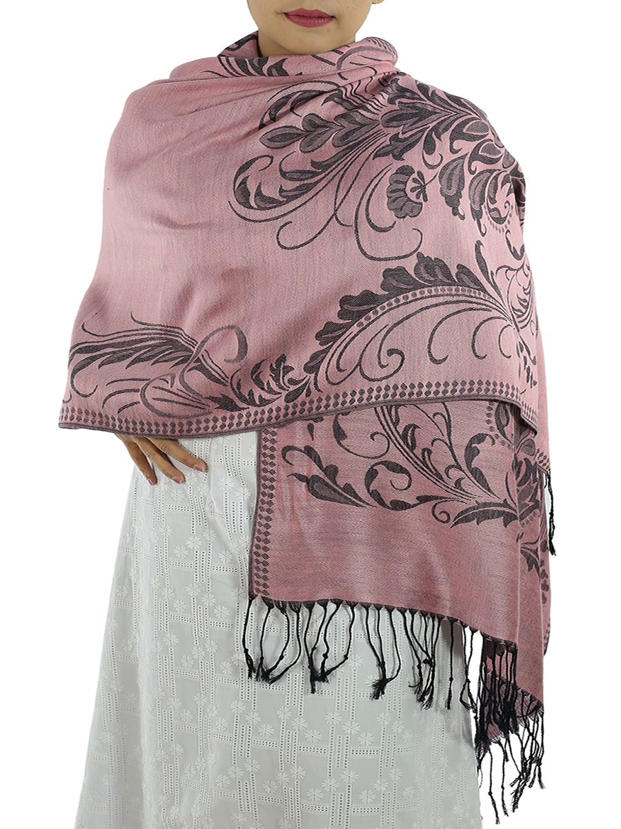 Patterned Hot Pink Pashmina: image 2