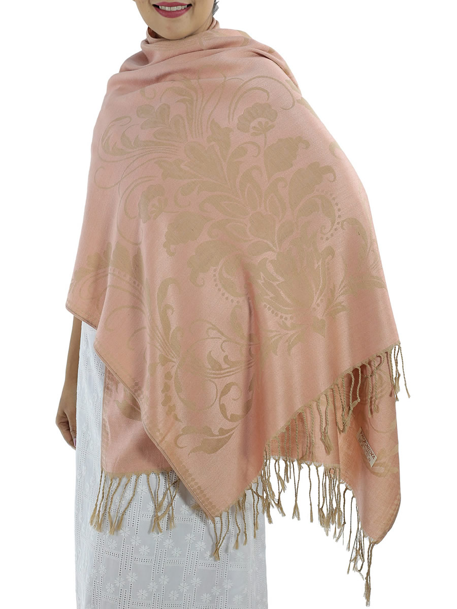 Patterned Pink Pashmina: image 4