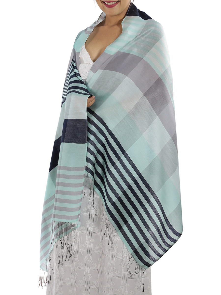 Blue Plaid Scarf: image 3