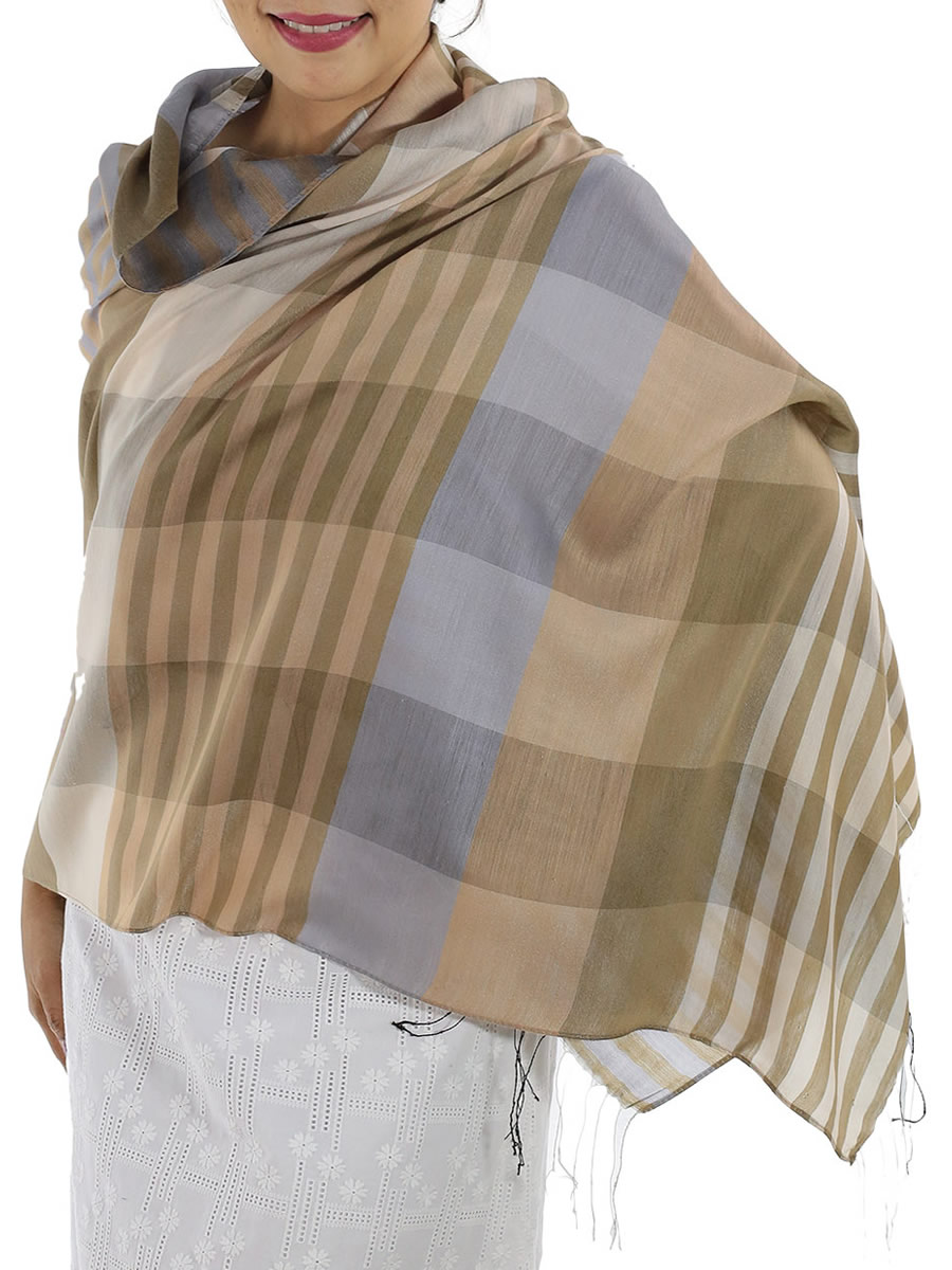 Brown Plaid Scarf: image 2