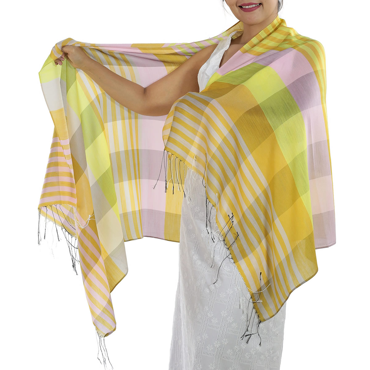 Yellow Plaid Scarf: image 4