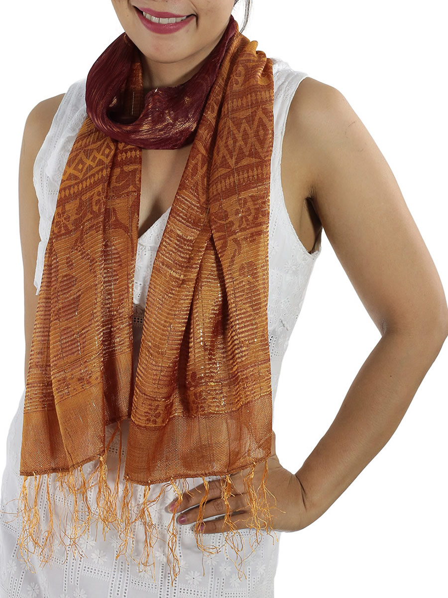 Burgundy Silk Scarf: image 4