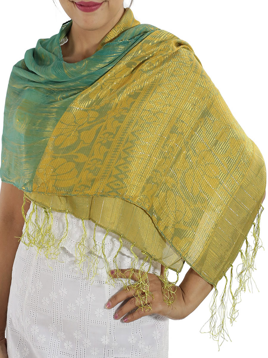 Turquoise Silk Scarf: image 4