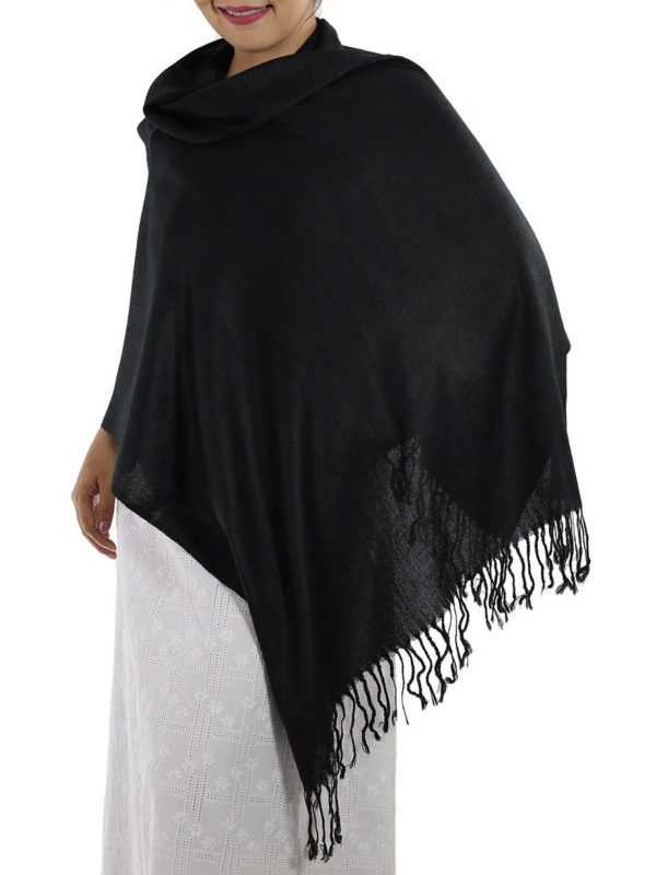 black pashmina shawl 1