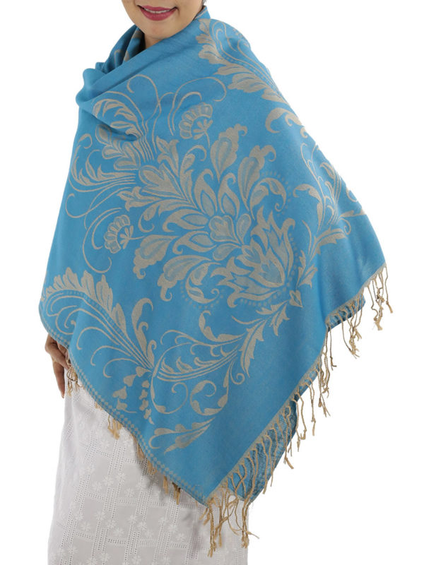 buy baby blue pashmina scarves 1