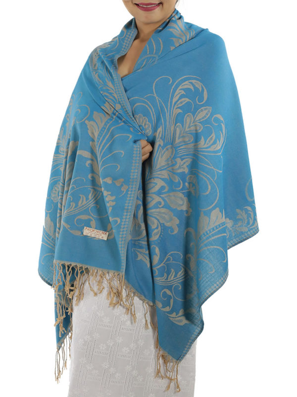 buy baby blue pashmina shawl 1