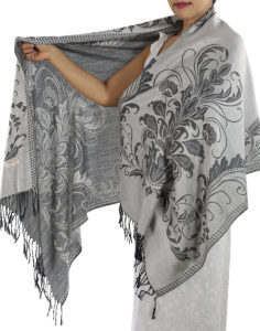 buy silver pashmina scarf