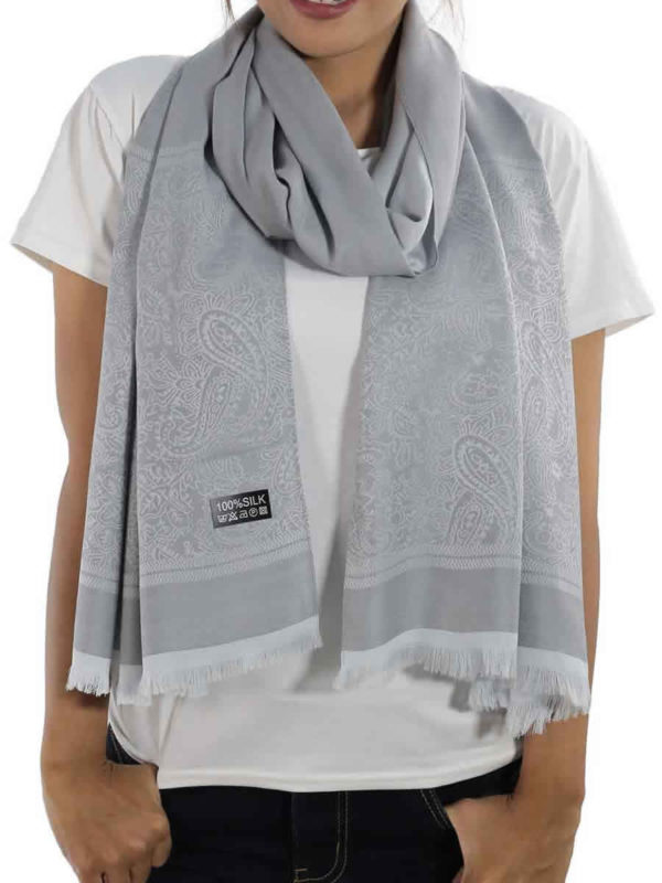 buy silver silk shawls