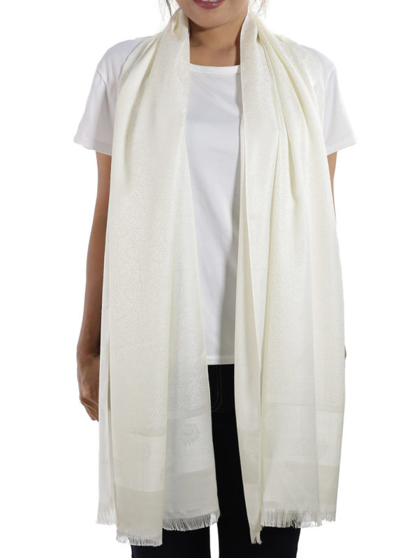 buy white silk shawl