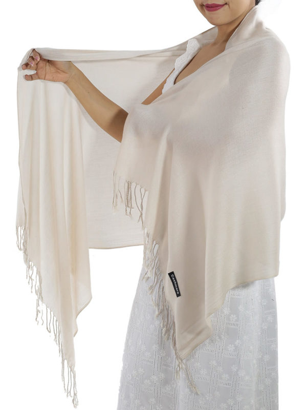 cream cashmere scarf 1