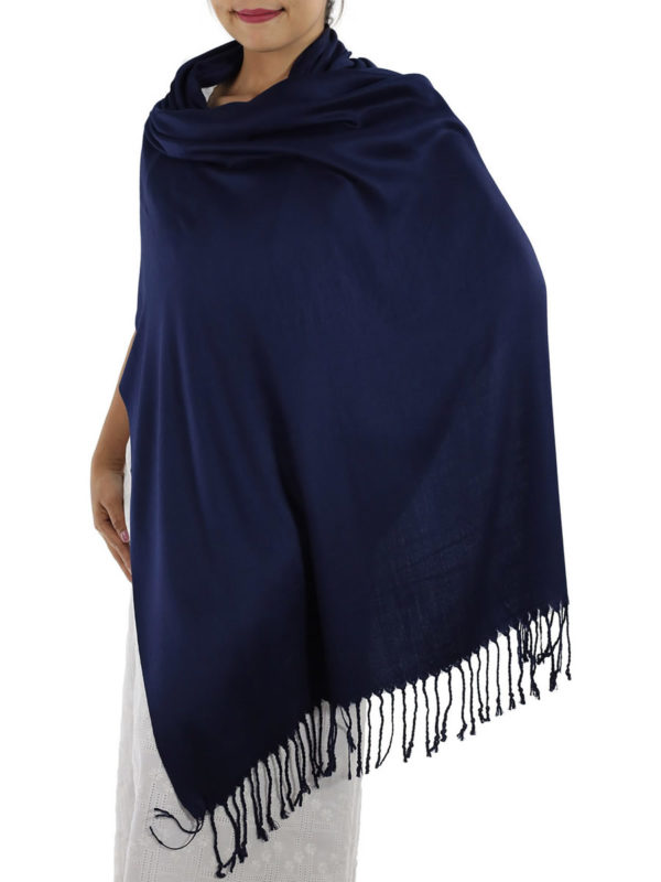 navy blue pashmina shawl