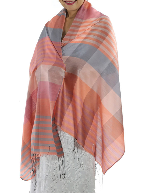 orange plaid shawl