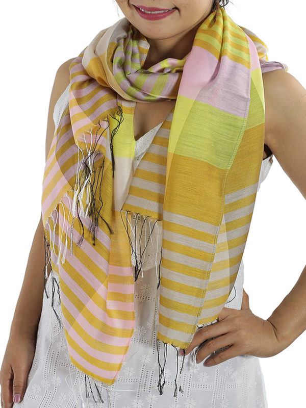 yellow plaid scarves